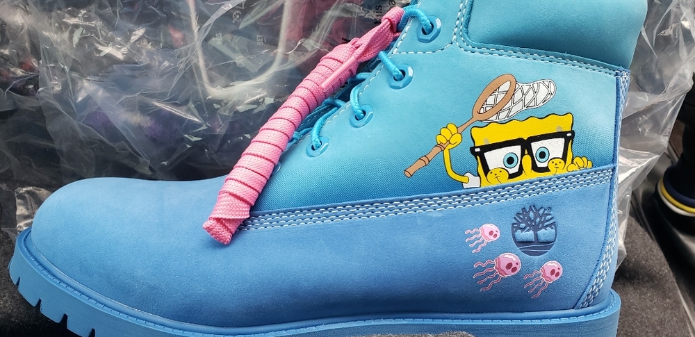 Timberland Kids Blue and Pink SpongeBob Boots